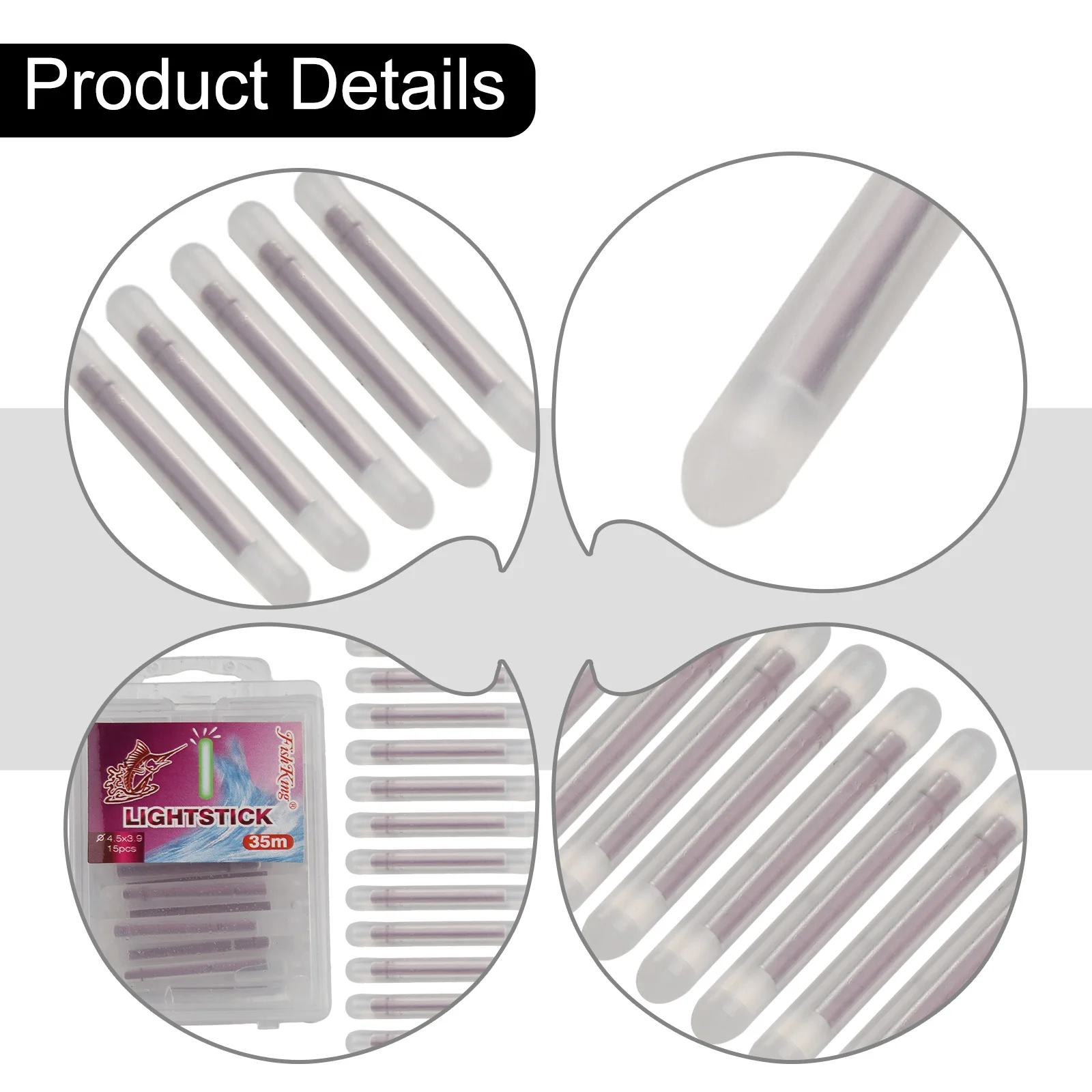 15pcs 4.5x39mm Fishing Float Light Stick Fireflies Fluorescent Lightstick Night Float Rod Light Stick Fishing Accessories Lights