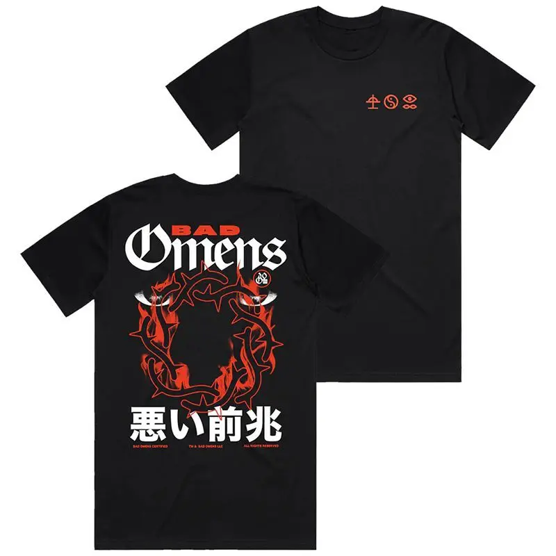

Bad Omens Band's Metal Core Rock American Retro Casual Loose Printed Short-sleeved T-shirts for Men and Women