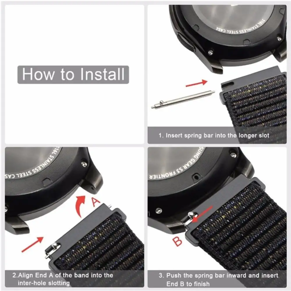 Нейлоновый ремешок для Samsung Galaxy Watch 4/5 Pro/6 classic/active 2 44 мм 40 мм спортивный браслет correa Huawei GT 2e 3 4 Ремешок 22 мм 20 мм