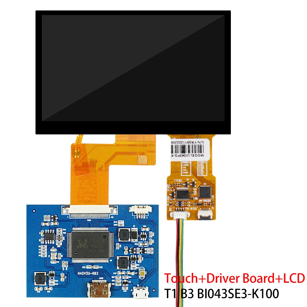 Imagem -05 - Painéis de Toque com Placa do Hdmi 4.3 Polegadas Definição 480x272 1000lits Módulo dos Ips Rgb Tft hd para o Monitor do Sinal