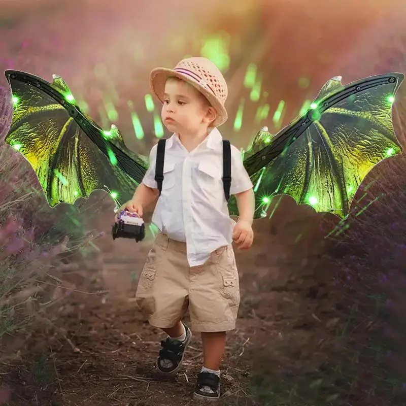 Dinosaur Wings Electric Music and Light Halloween Dino Wings Flap & Move Light up & Music Moving Dinosaur Wings Costume for Kids