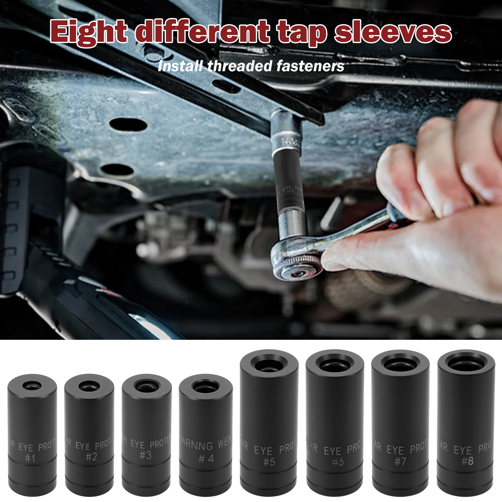 8Pcs Tap Socket Set 1/4 Inch and 3/8 Inch Drive Tap Holder Socket Kit with Socket Holder for Tight Space Fractional MCTI Standar
