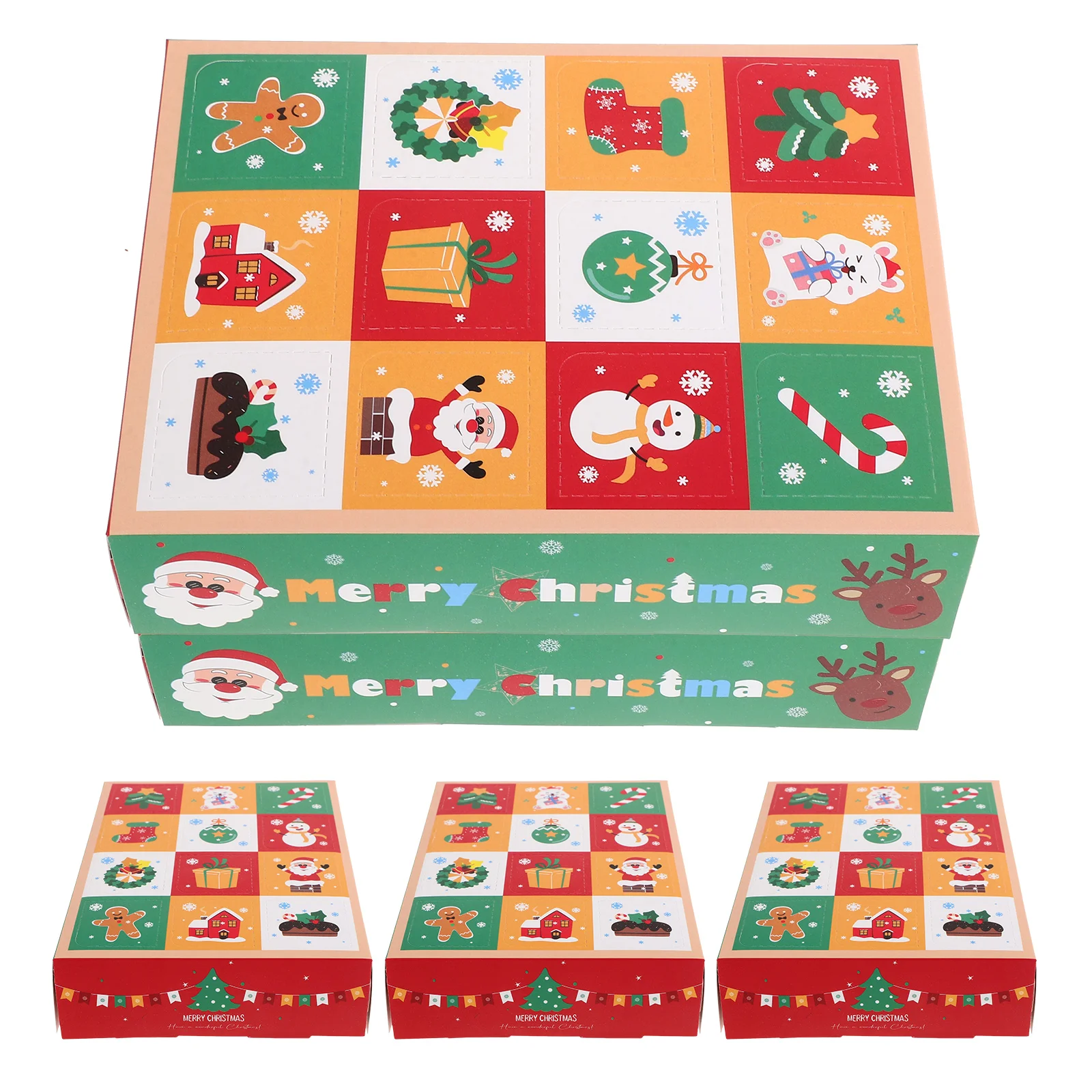 5 Pcs Surprise Empty Box Advent Calendar to Fill Holiday Boxes Christmas Party Supplies Favor Biscuit