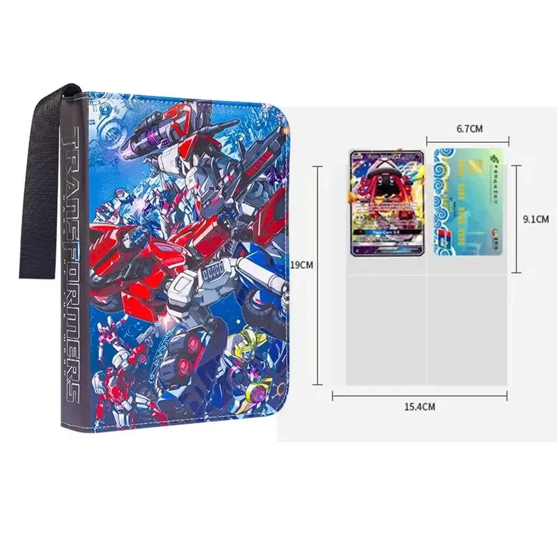 4 Grid Transformers Card Album Book High-capacity Can Hold 400Pcs Cards Binder Cards Zippe Anime High Definition Storage Book