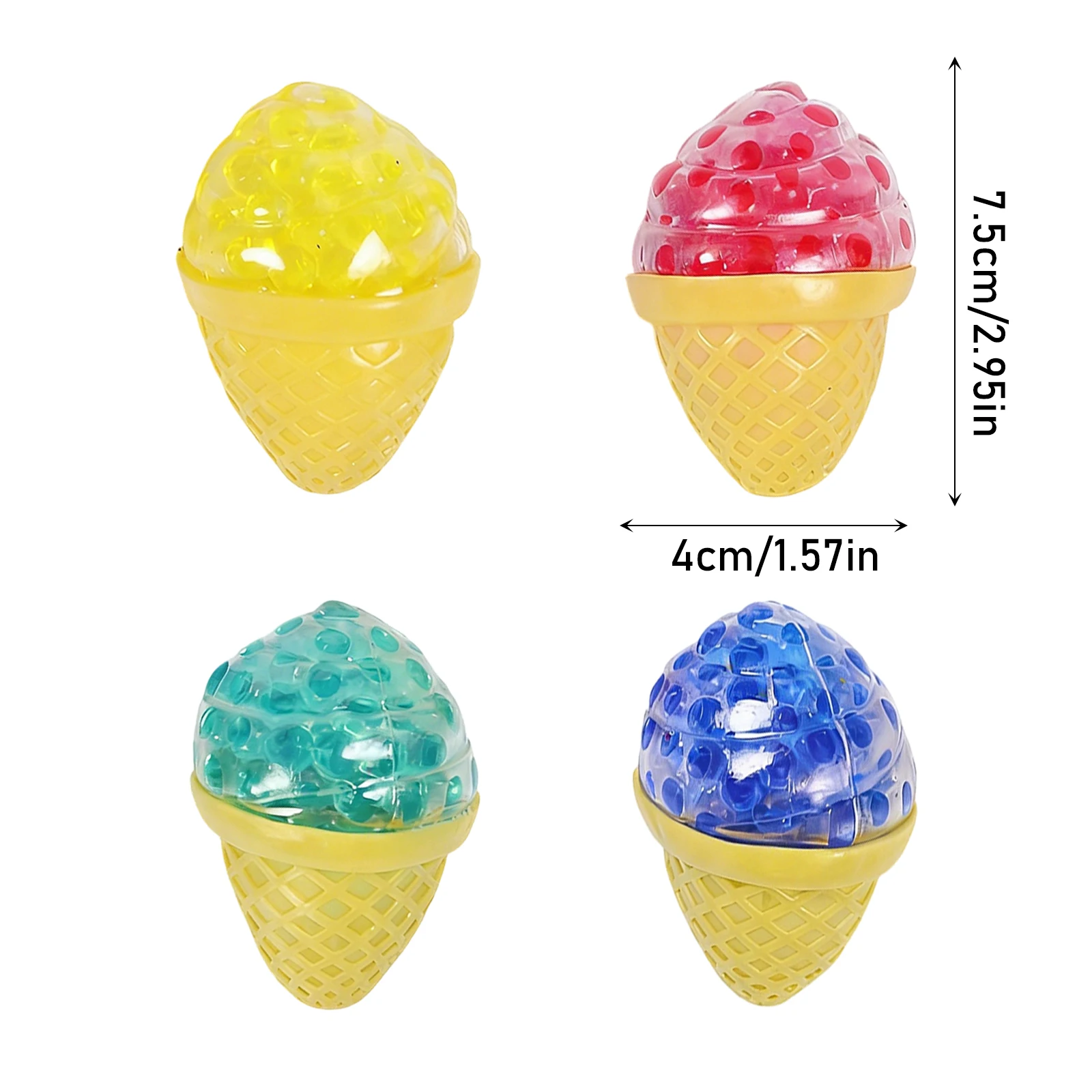 New Colorful Ice Cream Shaped Nee-Doh Nice Cream Cone Sensory Stress Reliever Fidget Toy for Anxiety Focus Adults & Kids