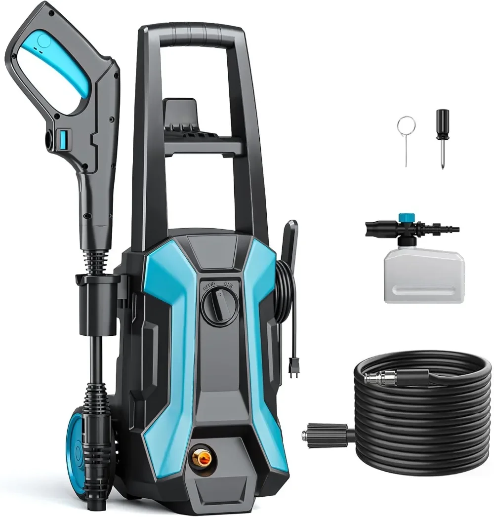 

3500 PSI 2.4GPM High Pressure Washer with 50ft Outlet Hose and Adjustable Nozzle, with Soap Cannon for Car,House,Patio Cleaning