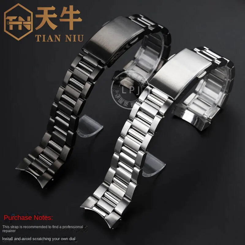 

23mm Solid Precision Steel Curved Watch strap For Blancpain Fifty fathoms 5000 5054 series steel Watch band men's Bracelet