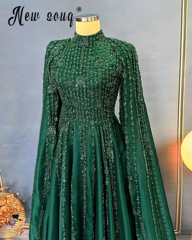 10 best sales smaragdgrön satinklänning - №5