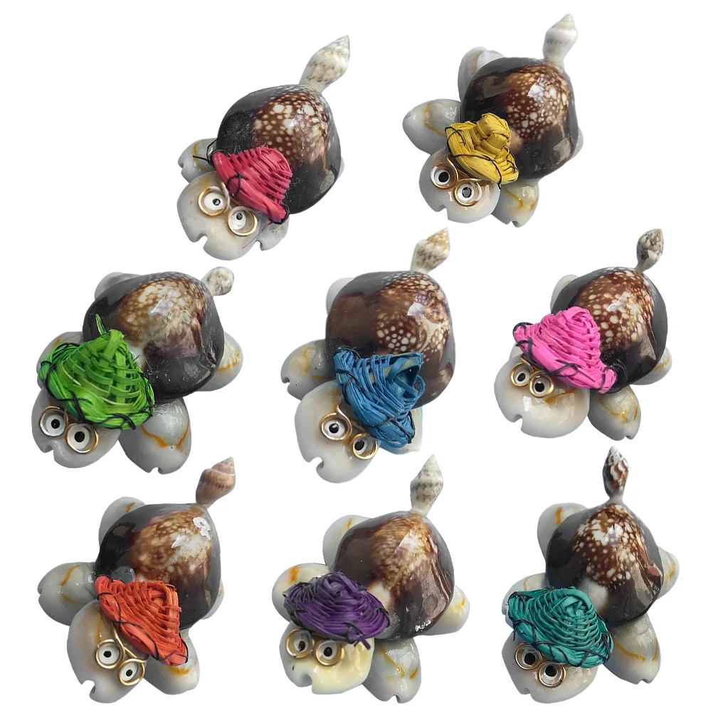 

8 Pcs Conch Shell Ornaments Symbolic Meaning of Turtle Small Statue Compact Figurine Turtles Decorations Tortoise Decorative