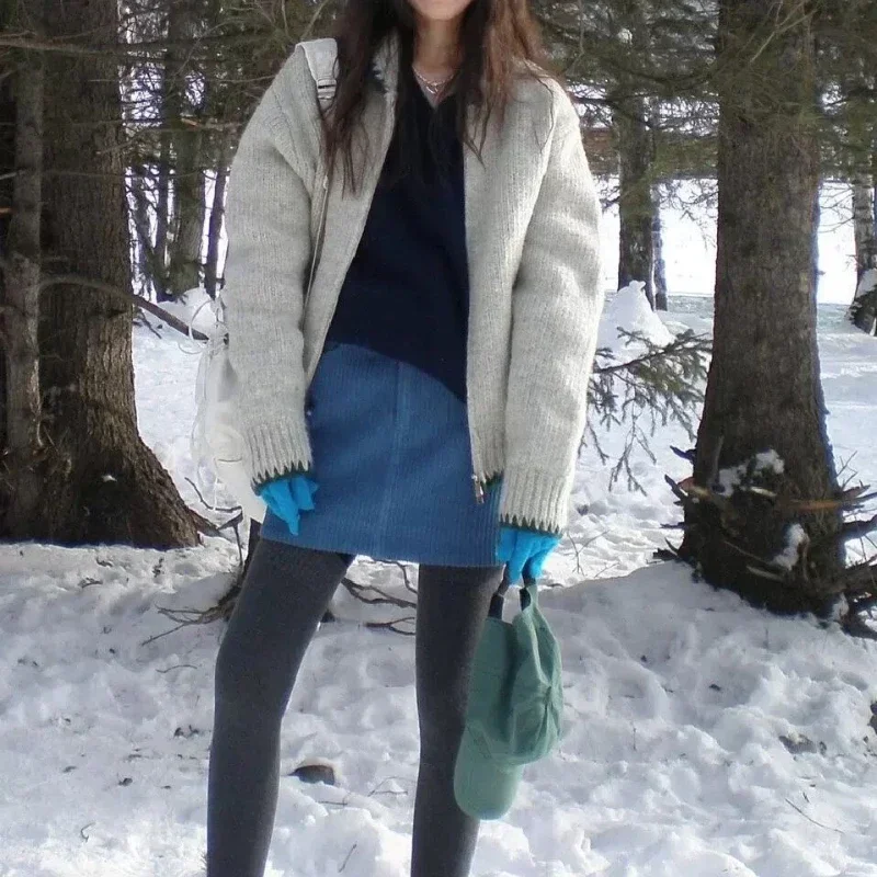 Elegant Korean Style Corduroy Skirts Sweet Retro Casual Mini Skirt High Waist Autumn Winter Short Skirts Streetwear