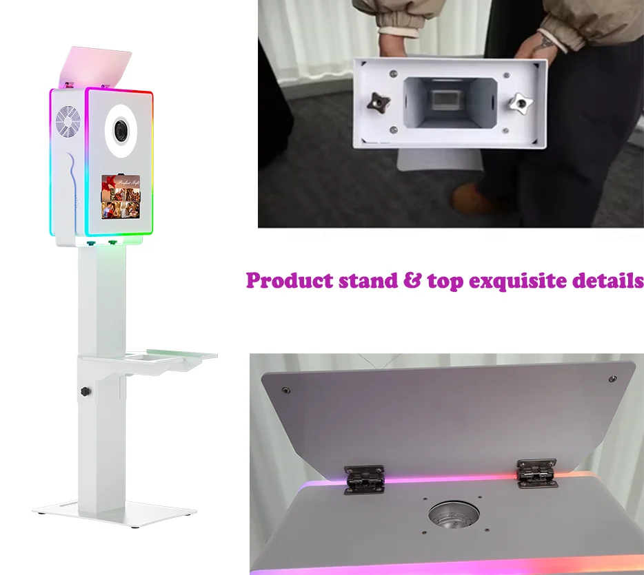 Limited Discount DSLR iPad Photo Booth Tool-Free Quick Install Built-tin Flash Reflector Printer Shelf Photo Booth for Rental