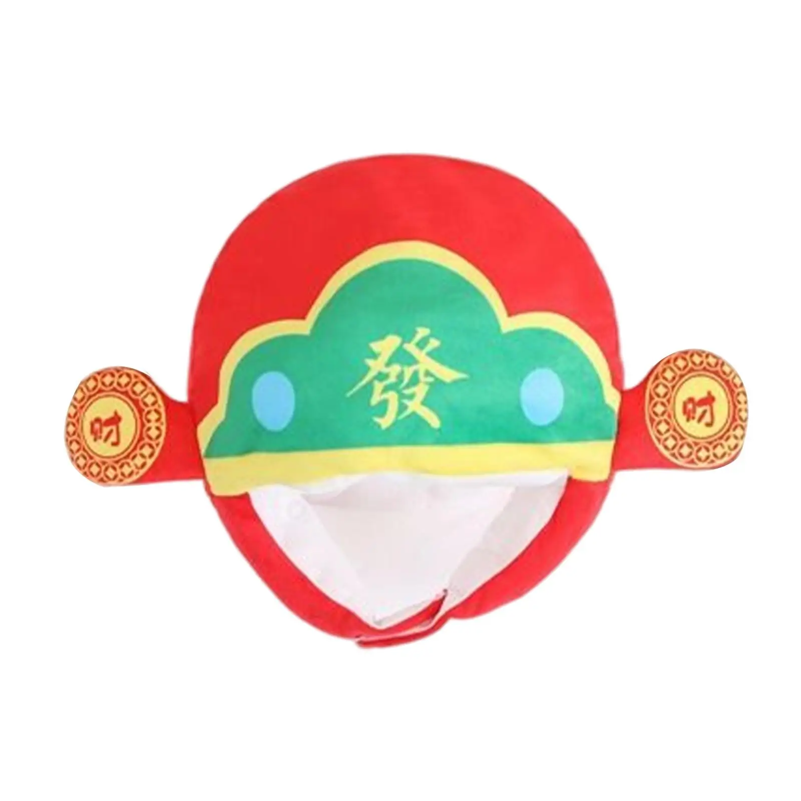 God of Wealth Plush Hat Traditional Chinese Photo Prop for Cosplay