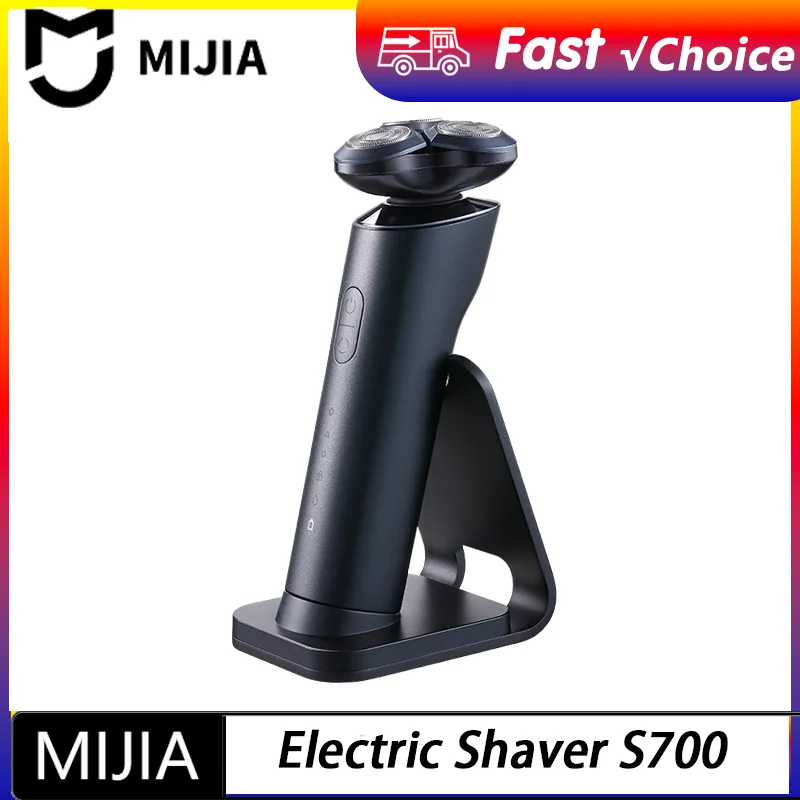 NOVO Barbeador Elétrico Portátil MIJIA S700 Flexível com 3 Cabeças, Aparador de Barba Lavável à Prova d'Água IPX7, Cortador de Barba, 30 DIAS