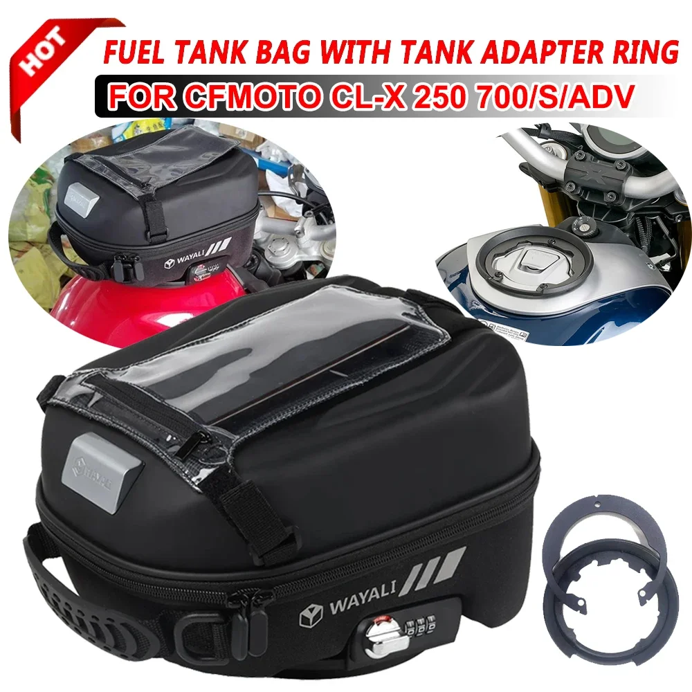 

For CFMOTO 700 CLX 250 CL-X 700CLX 700CL-X 250CLX 2023 2024 Fuel Tank Bag 4.5L Capacity Waterproof Luggage Tanklock Storage Bag