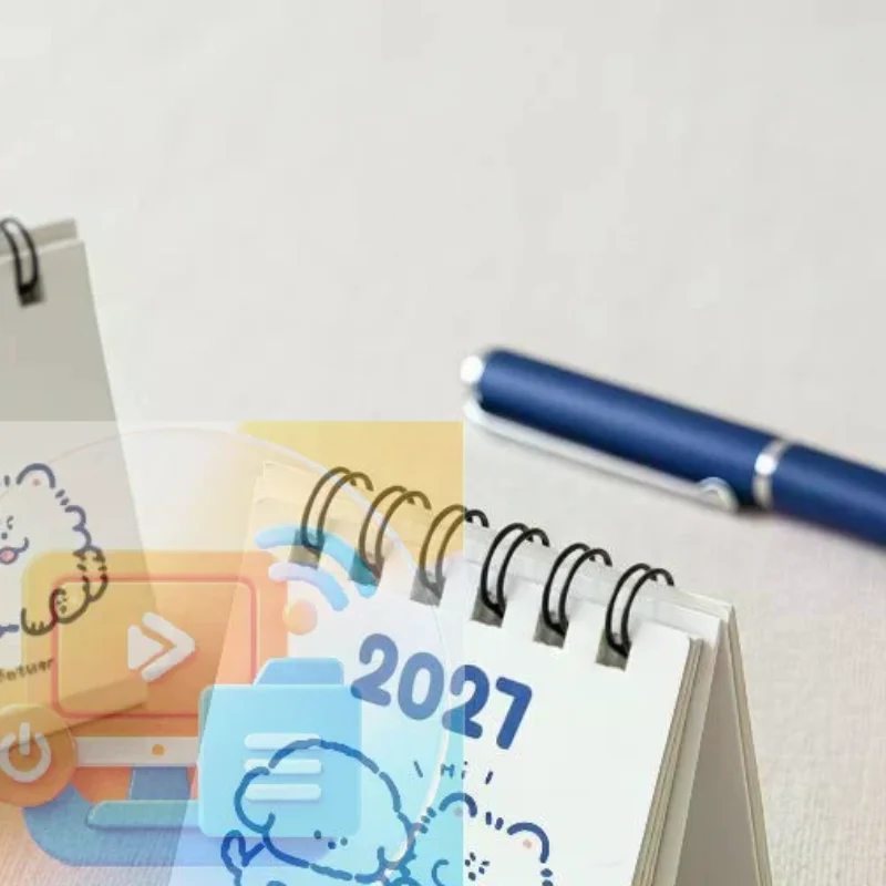 2027 Mini Desk Calendar With Cute Cartoon Prints Portable For Office Home Student Daily Time Management
