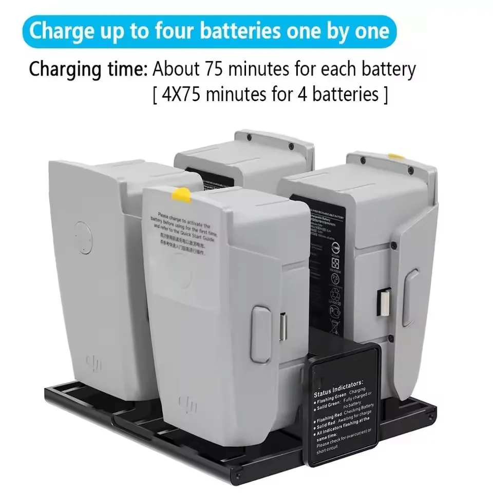 4 in 1 Portable Folding Charging Hub For Mavic Air 2/ 2S Drone Battery Smart Charger With LED Screen view 3