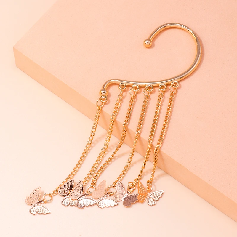 Aihua 1pc neue Stylistin Boho Schmetterling Stern Kristall Ohrringe für Frauen kein Piercing lange Ohr Manschette Ohrringe Böhmen Schmuck Geschenke – Detail 16