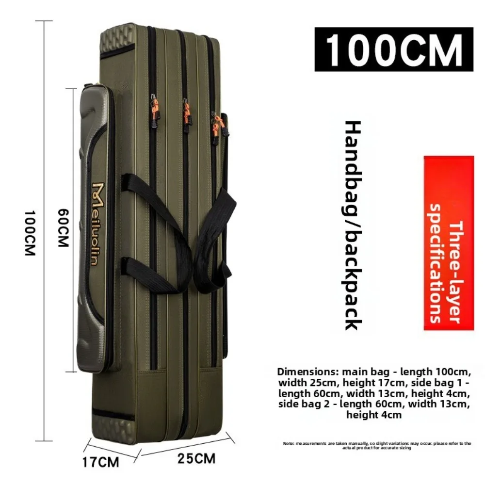 

Multifunctional Fishing Rod Bag 100CM 1680D Oxford Fishing Tackle Bags 2/3 Layers Fishing Reel Gear Storage Case Outdoor Fishing