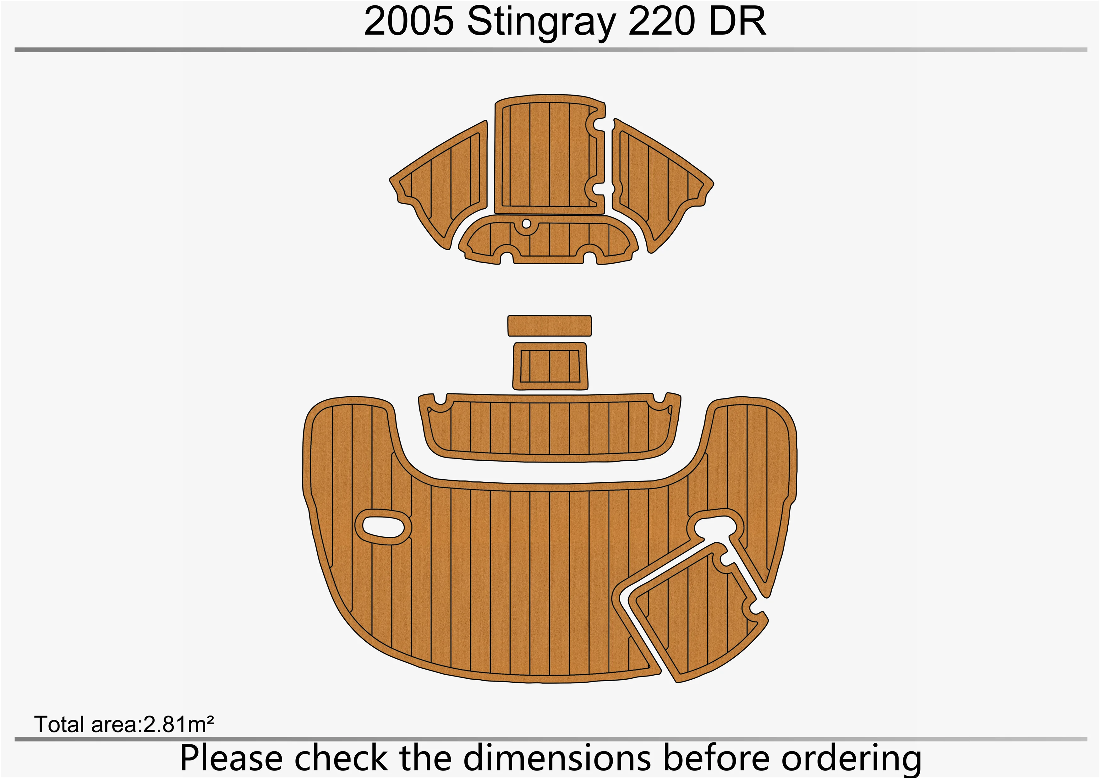 Eva foam Fuax teak seadek marine floor For 2005 Stingray 220 DR Swim platform Bow 1/4