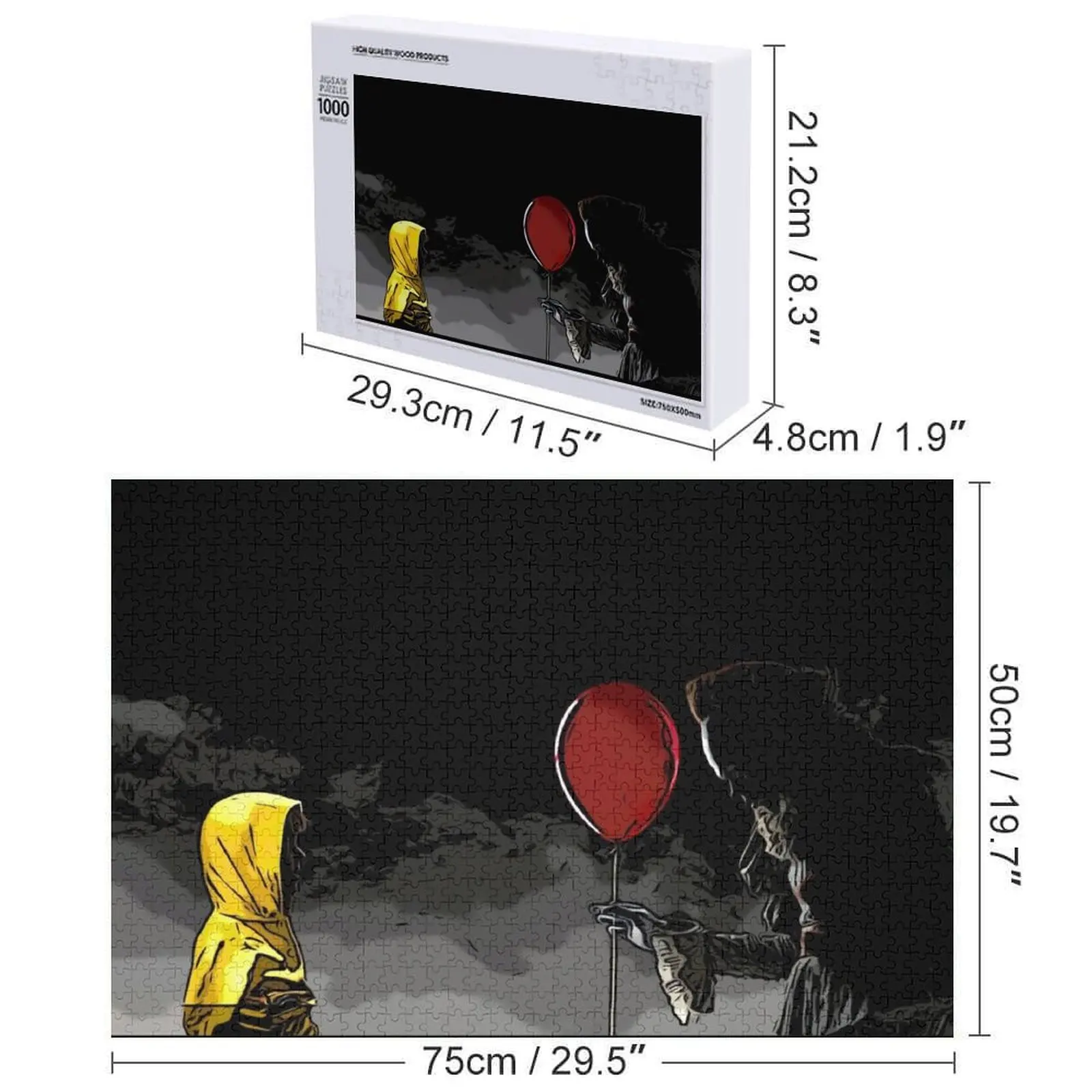 怖いホラー ピエロ フェイスマスク ジグソーパズル パーソナライズされたギフト 結婚した人へのカスタマイズ可能な子供へのギフト 写真パズル