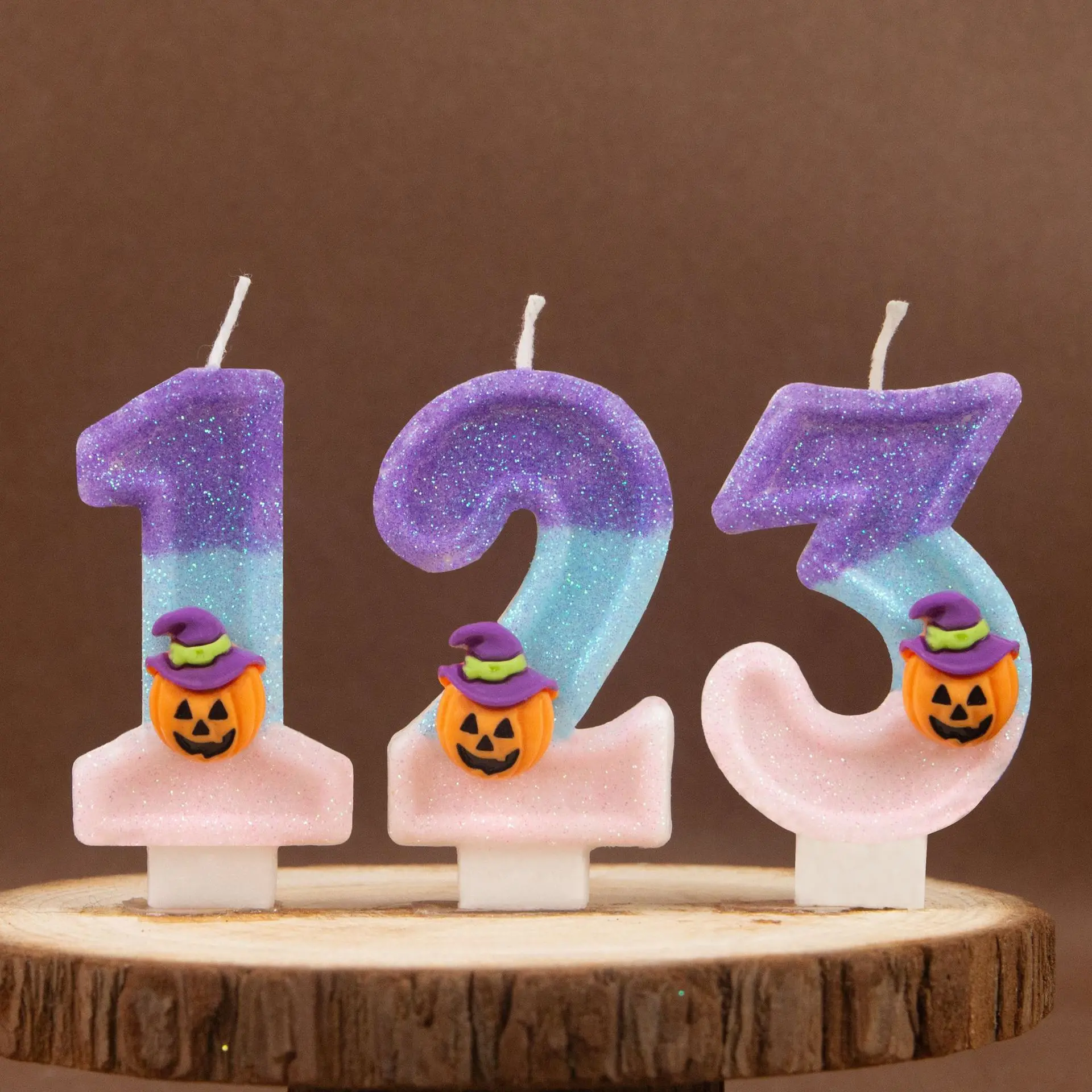 E-STRONG Bestseller Cyfrowa Świeca Dynia Kapelusz Wiedźmy Tort Impreza Kreatywna DIY Halloween Urodziny Świeca 0-9