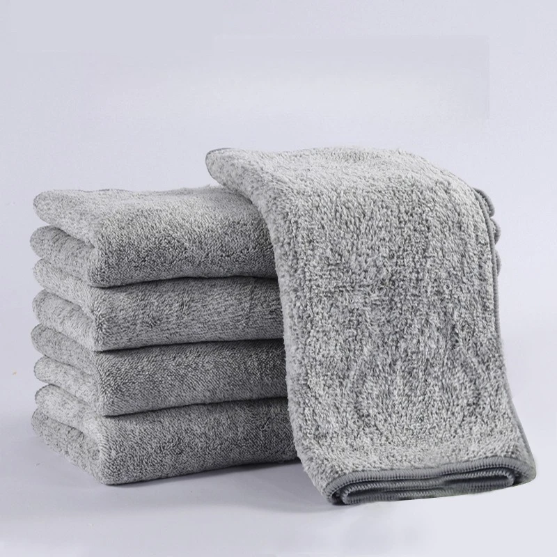 5pcs Bamboo Charcoal Cleaning Cloth Thickened Water Absorbent Microfiber Dish Washing Towel for Kitchen Household Cleaning