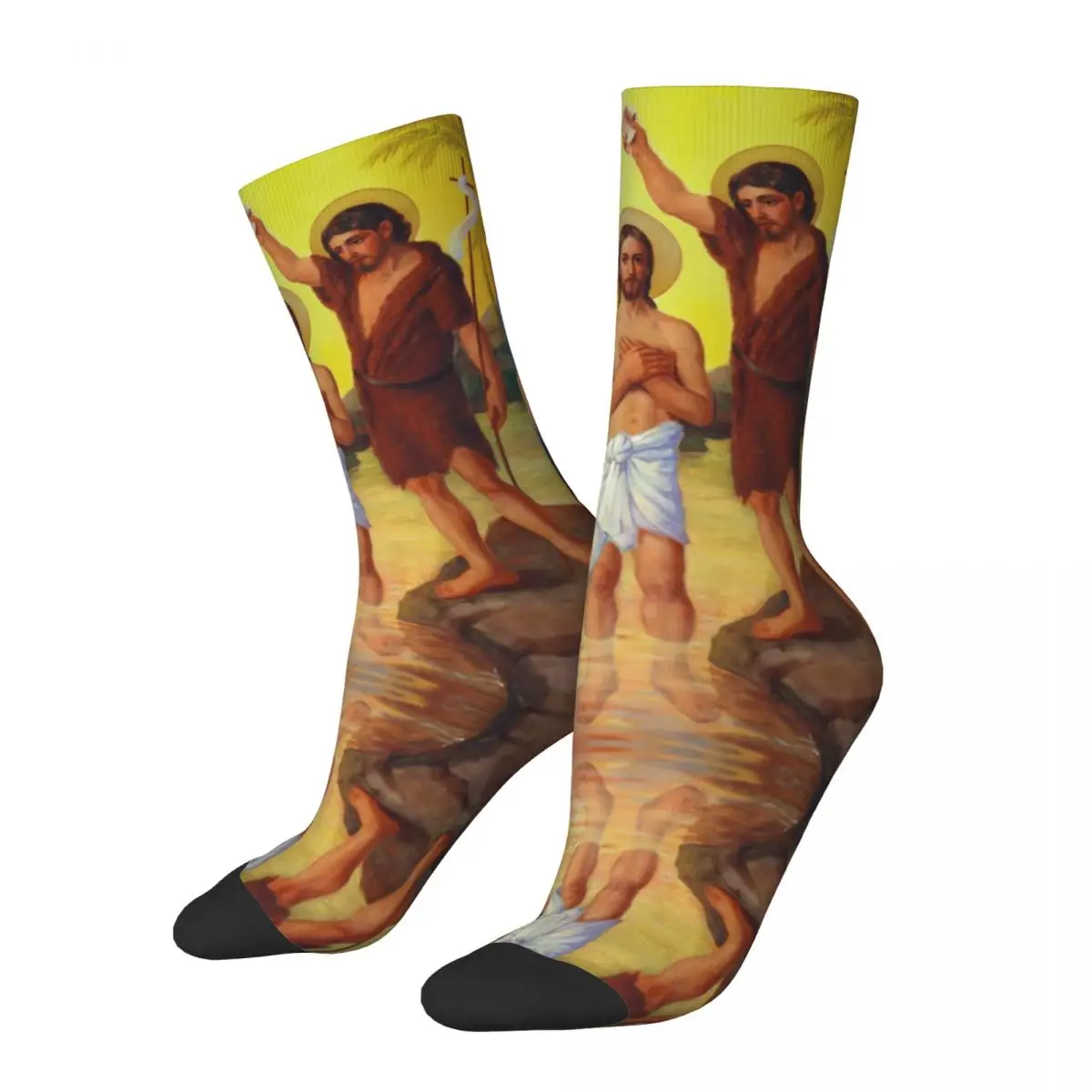 Hip Hop Vintage The Baptism Crazy Men's compression Socks Unisex Jesus Harajuku Seamless Printed Funny Novelty Happy Crew Sock