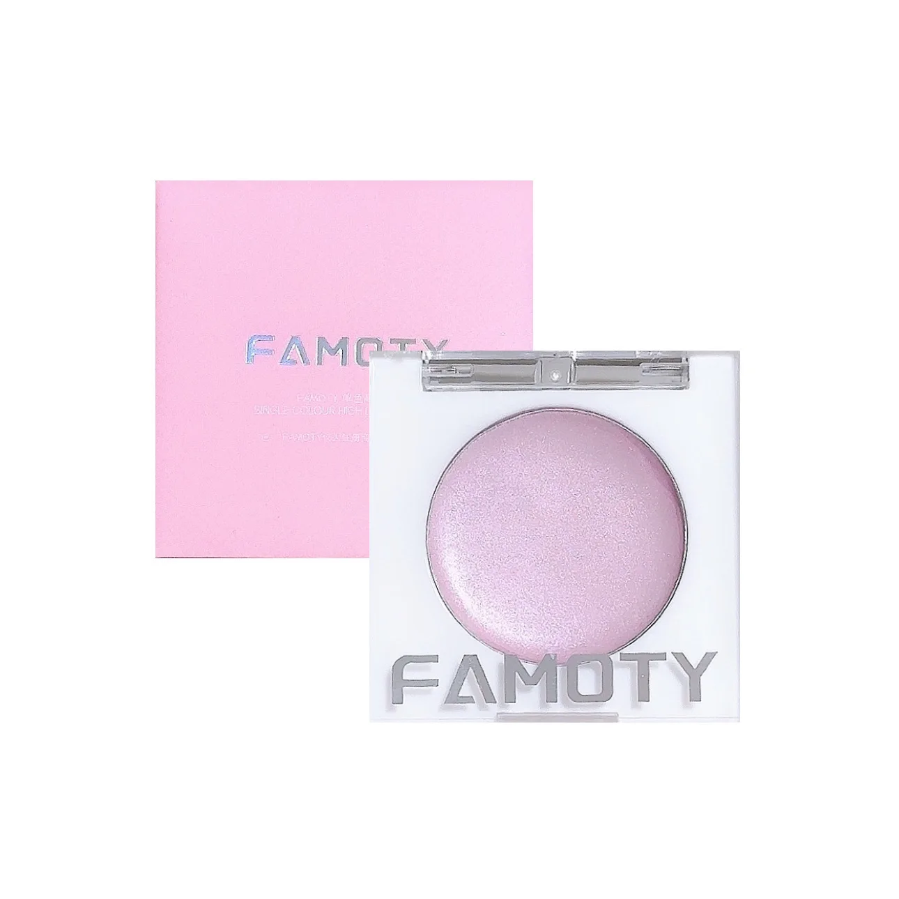 FAMOTY シングルカラーハイライタークリーム - ホワイトパールアイシャドウ、内角ハイライト用のシマー＆虹色グリッター、デュープスフォ