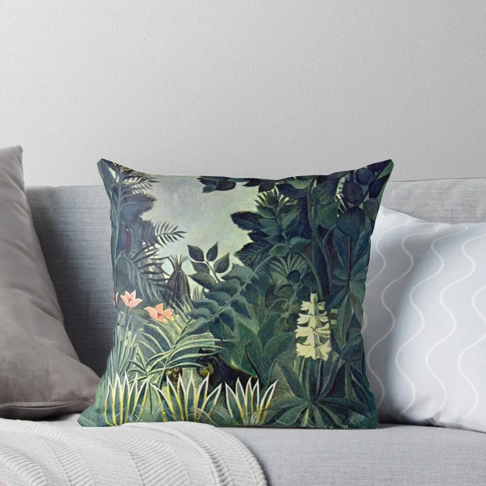 The Equatorial Jungle - Henri Rousseau Throw Pillow Pillowcase Christmas Covers ornamental pillows for living room pillow