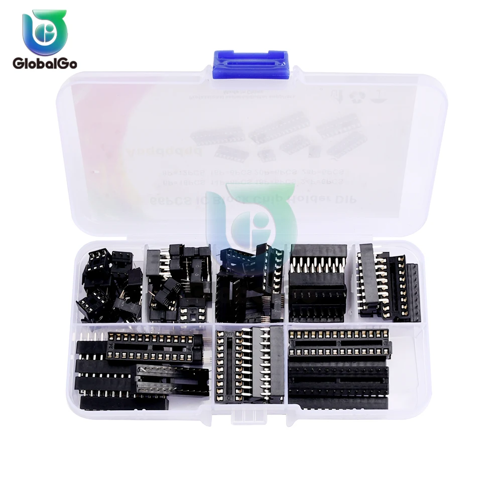 66 шт./лот DIP IC-розетки адаптер типа пайки комплект DIP6 DIP8 DIP14 DIP16 DIP18 DIP20 DIP28 штырьковый разъем DIP