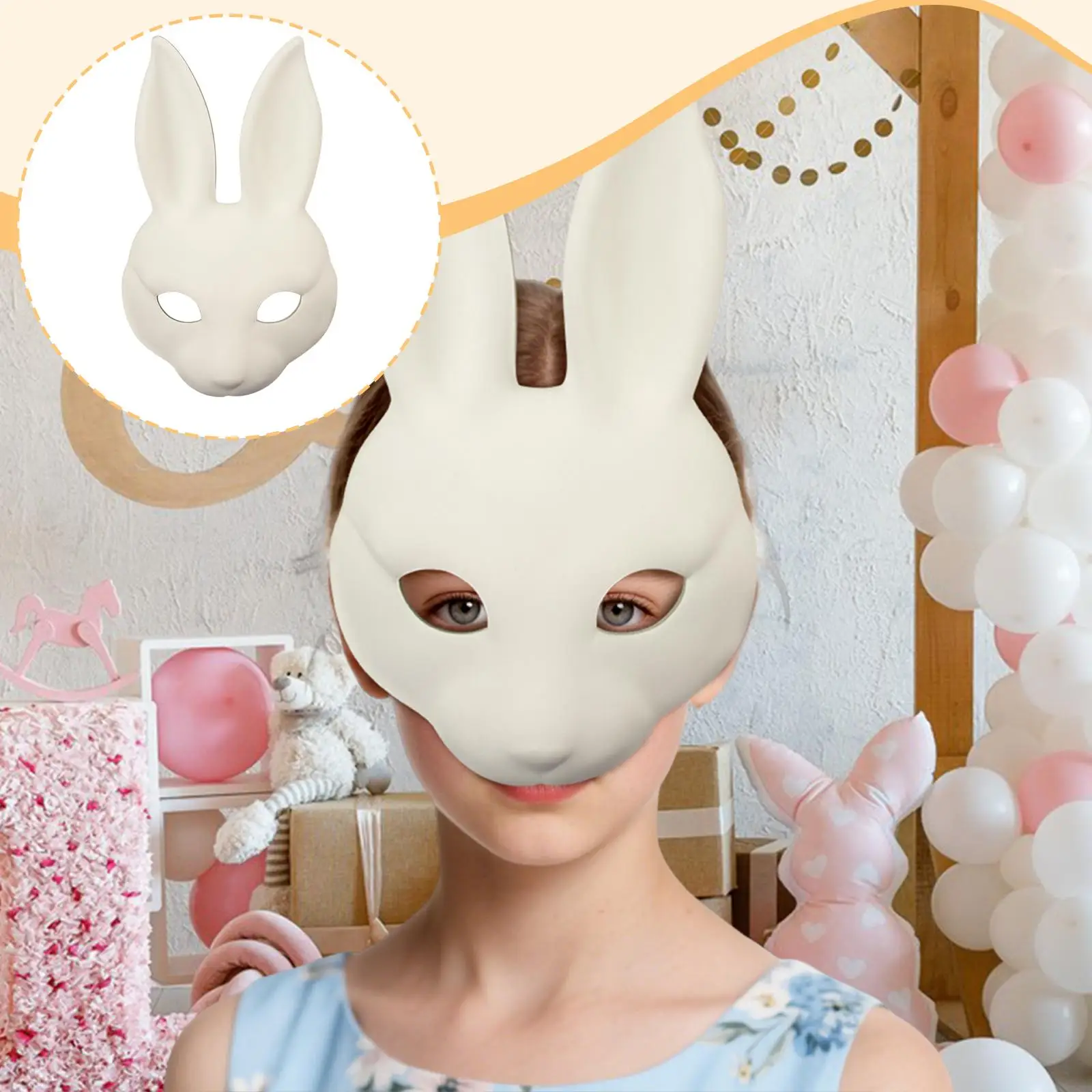 

Halloween Rabbit Mask Sturdy,Parties Favour,Birthday Supplies Everyday Comfortable Fit,Costumes Accessories Cosplay Apparel