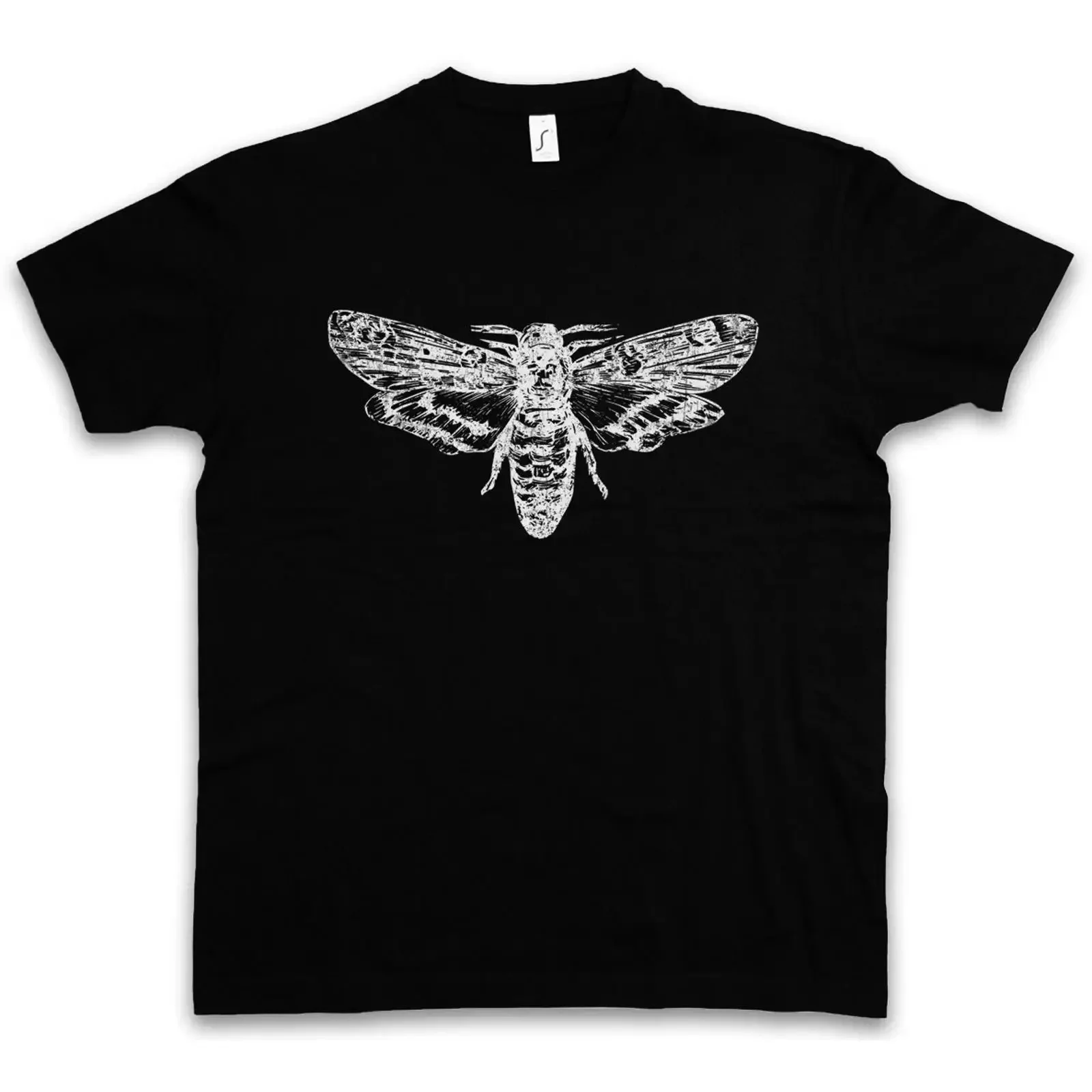 MOTH T SHIRT Insect Insects Entomology Zoology Science Black White Mothman vintage Washed streetwear Unisex