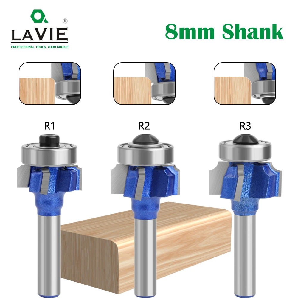 Lavie-router Bit Conjunto para Carpintaria Fresa Aparar Faca Borda Borda Flautas mm Haste r1 r2 r3 Alta Qualidade