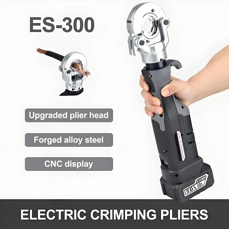 

Электрические гидравлические щипцы ES-300 с прямой ручкой для медных алюминиевых клемм 10-300 мм2 с быстрым обжимом и 360° ° Вращение