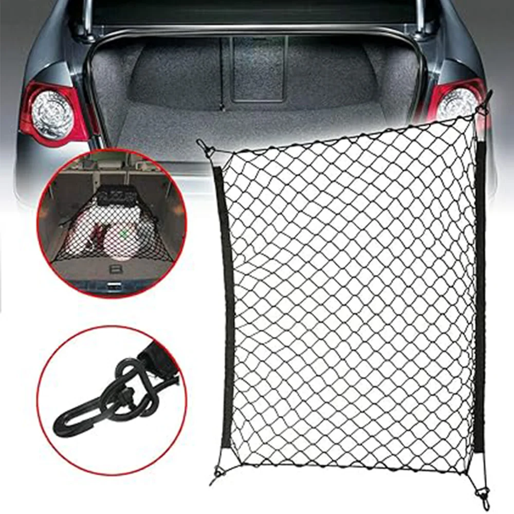 Car Mesh Elastic Nylon Rear Back Cargo Trunk Storage Organizer Luggage Net Polyester Holder Accessory 100*70 100*100 cm