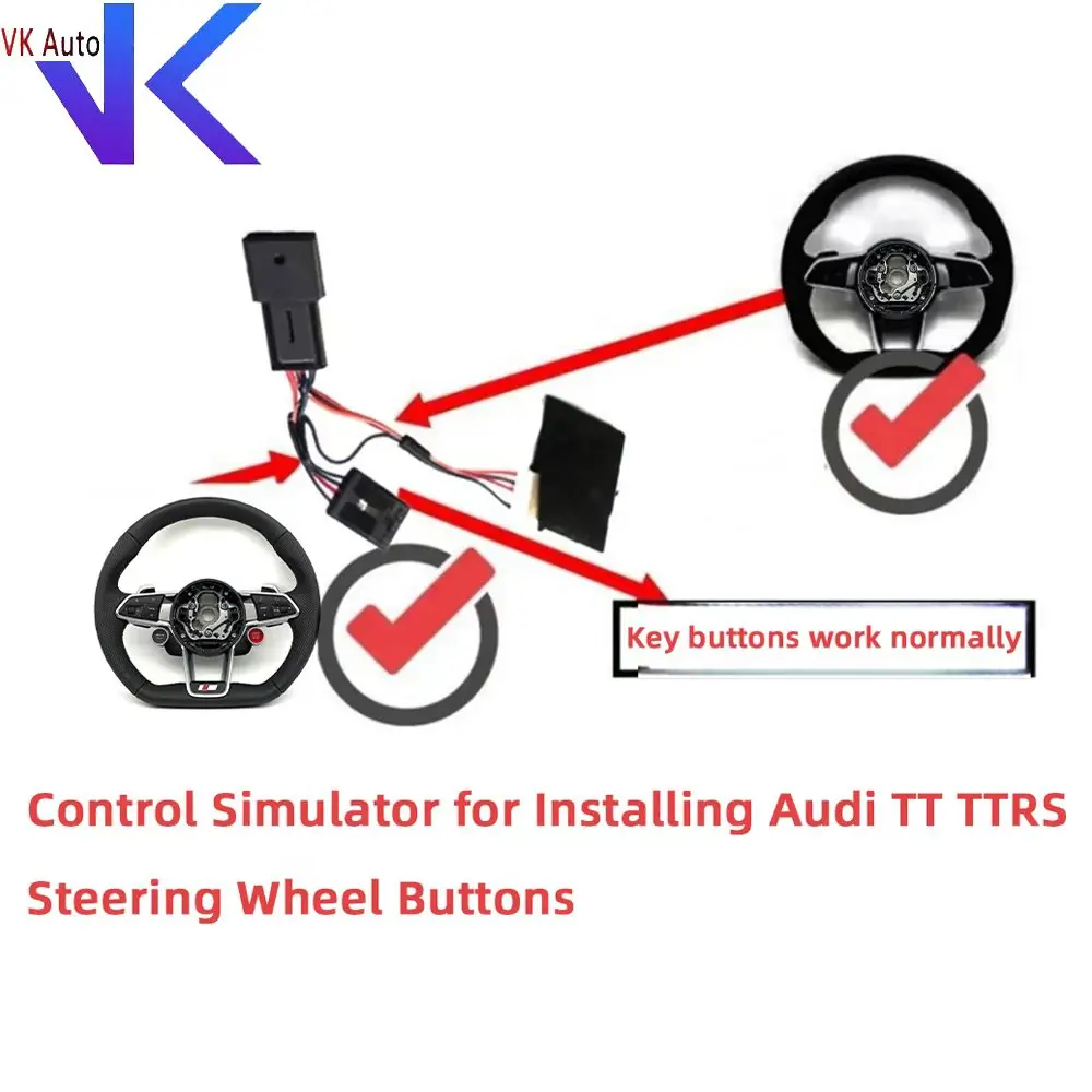 For Audi TT TTRS Control Simulator Decoder Installing Steering Wheel Buttons TO Key Buttons Work Normally