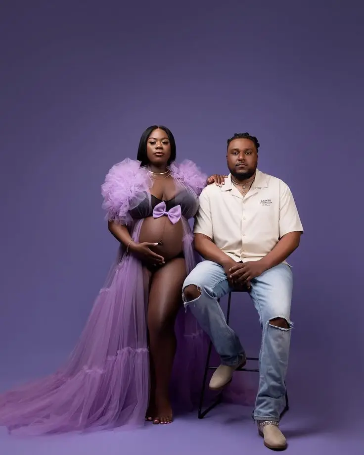 Charmante tule gewaden voor zwangere vrouwen fotoshoot lichtere paarse zwangerschapsjurken voor babyshower of feest op maat gemaakte gewaad