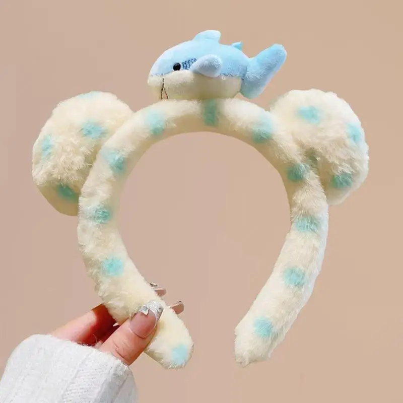 

652F Plush Bear Ear Headband Soft and Comfortable Hair Accesories Costume Hairband for Kids Teens and Cartoon Lover