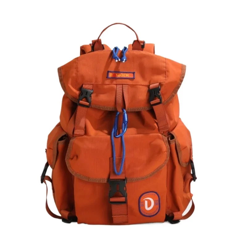 Nylon Shine Orange High Quality Backpacks String Water Proof Large Capacity Casual Outdoor Bags for Unisex 2024 New Hot Sale