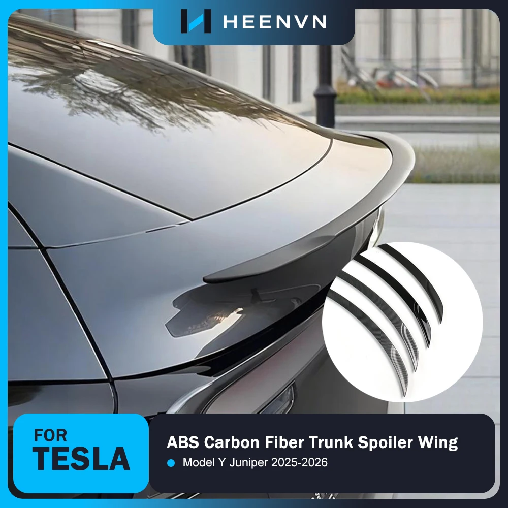 Heenvn ABS Carbonfaser-Spoiler für Tesla Model Y Juniper 2025 2026 Heckklappenspoiler Original Modifiziertes Auto-Exterieur
