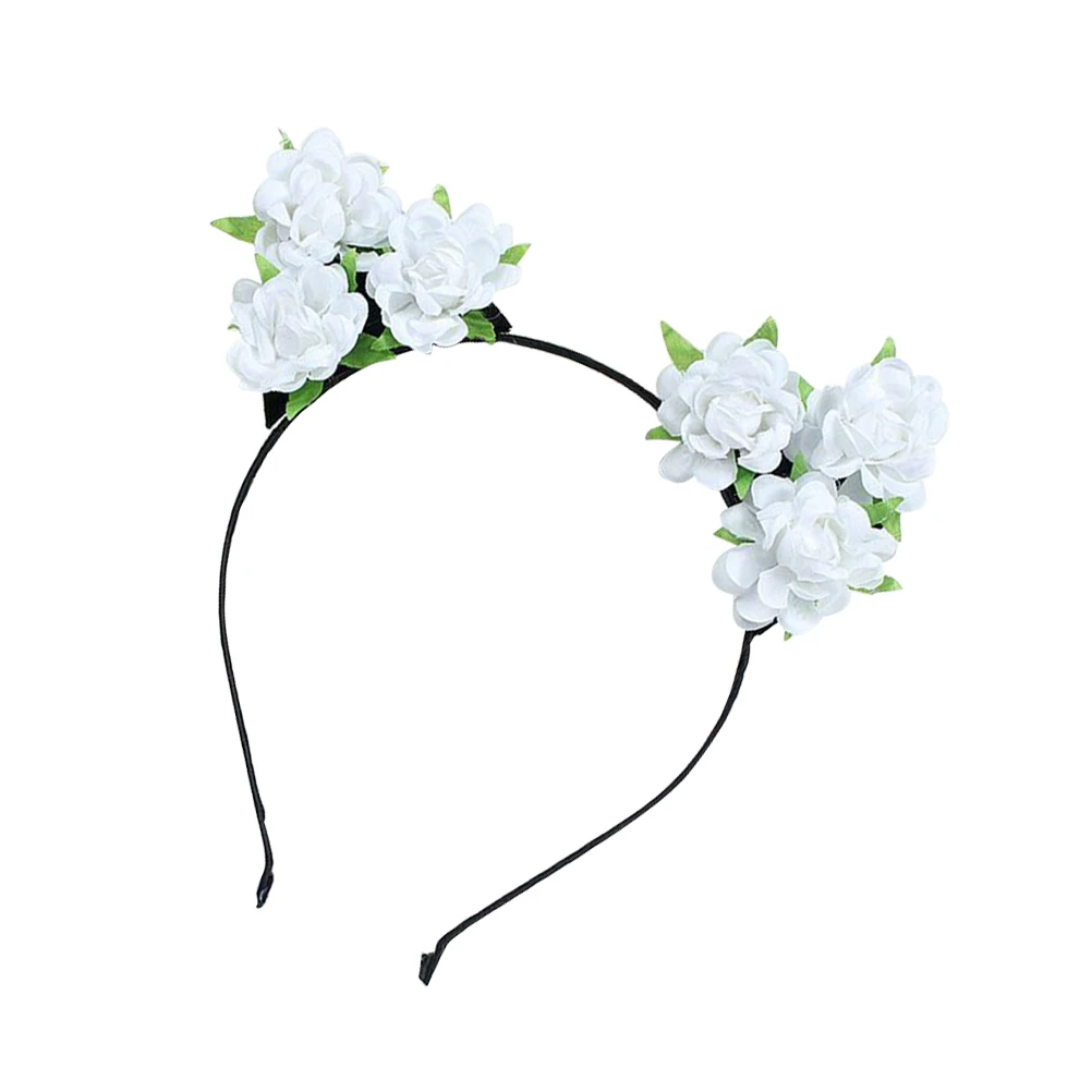 

Cat Ears Decorative Flower Headband Christmas Party Cosplay Christmas Headband Hair Hoop Premium Material Lovely Design