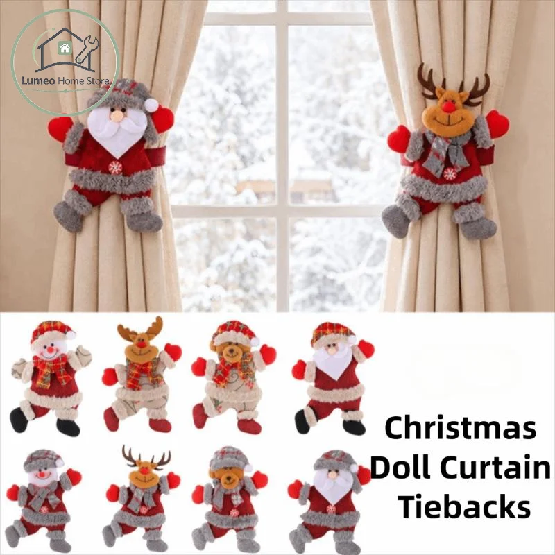 Cute Christmas Doll Curtain Tiebacks Creative Reindeer Snowman Curtain Strap Decorative Exquisite Curtain Fixer