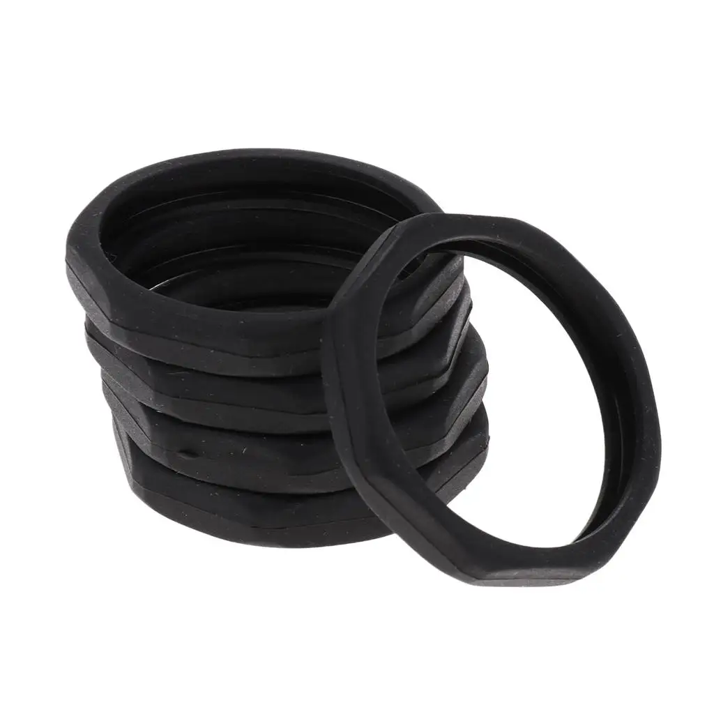 5pcs Microphone Slip Anti-Rolling Protection Ring Mic Silicone Ring  Black