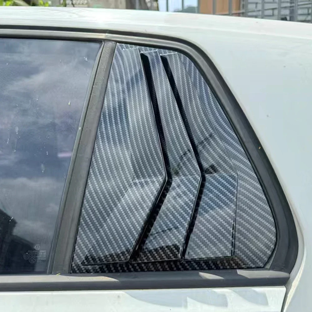 2PCS For VW Golf MK7 MK7.5 2013-2019 Car Rear Window Quarter Louver Cover Exterior Side Vent Shutter Trim Scoop Accessories