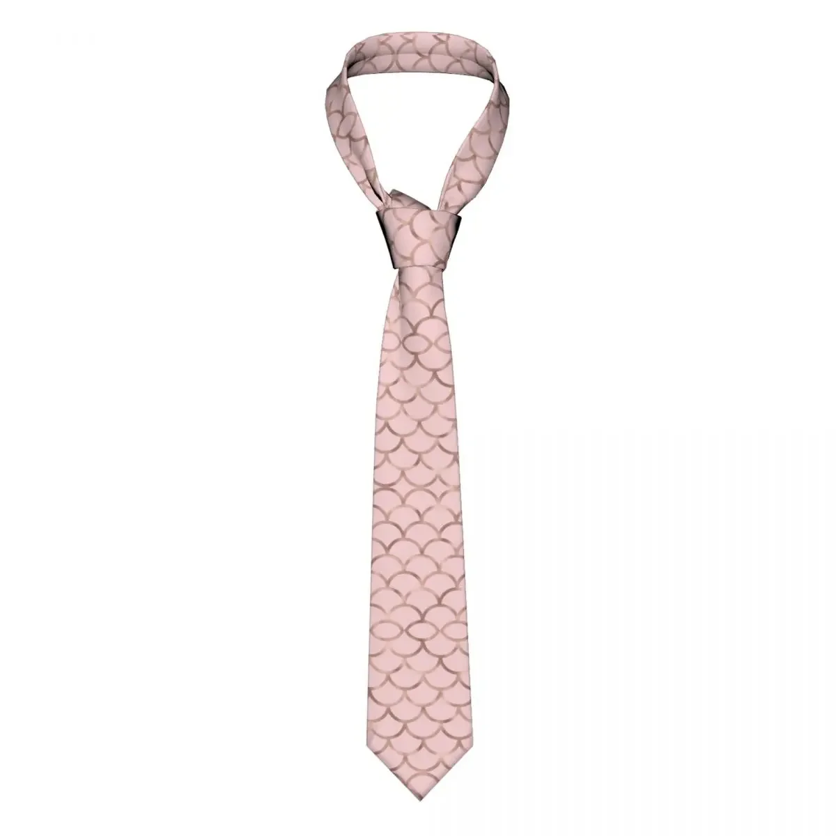 

Rose Gold Scales Necktie Unisex Polyester 8 cm Pink Aesthetic Geometric Geo Neck Tie Mens Skinny Wide Accessories Cravat