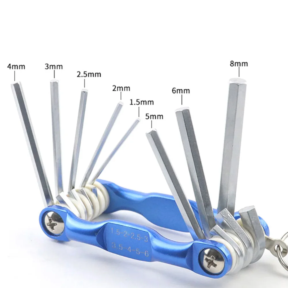 Folding Portable Hexagonal Wrench Set Metal Metric Allen Key Hex Screwdriver Wrenches Hand Tool Llave Hexagon Spanner