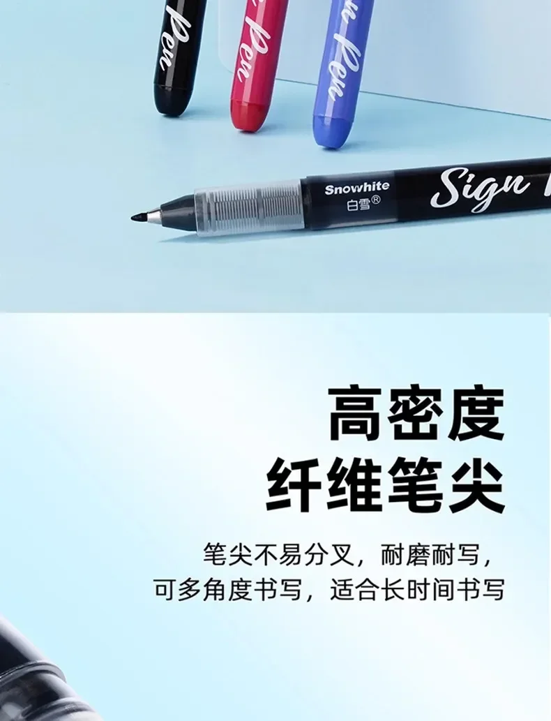 Snowhite 1,0-mm-Faserspitzen-Schnelltrocknungs-Signaturstift, Direkttinten-System für reibungsloses Schreiben, Premium-Signaturstift für Büro und Geschäft – Detail 2