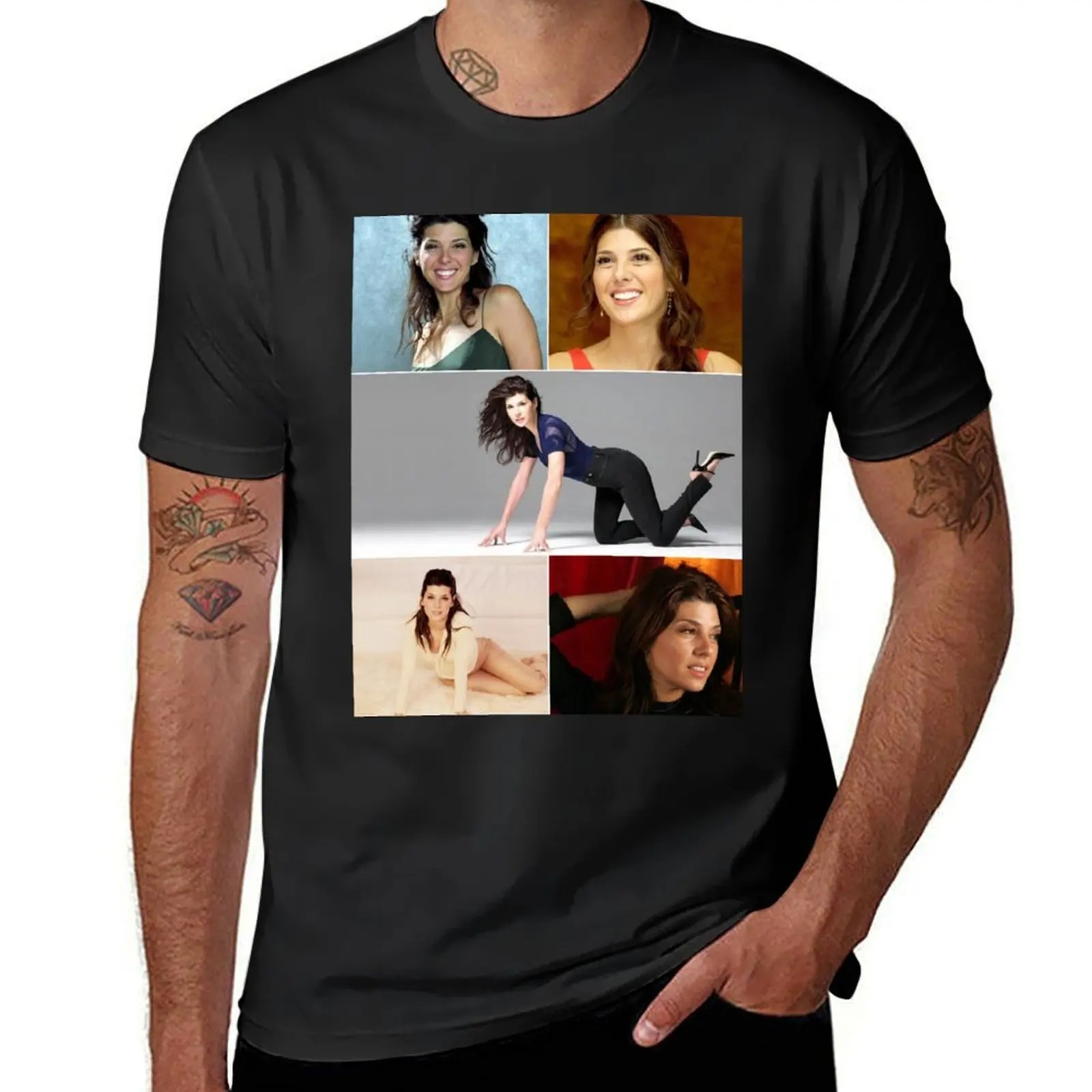 

Marisa Tomei American actress Hot Aesthetic Photos Collage - 1 T-Shirt anime heavyweights boys whites men graphic t shirts