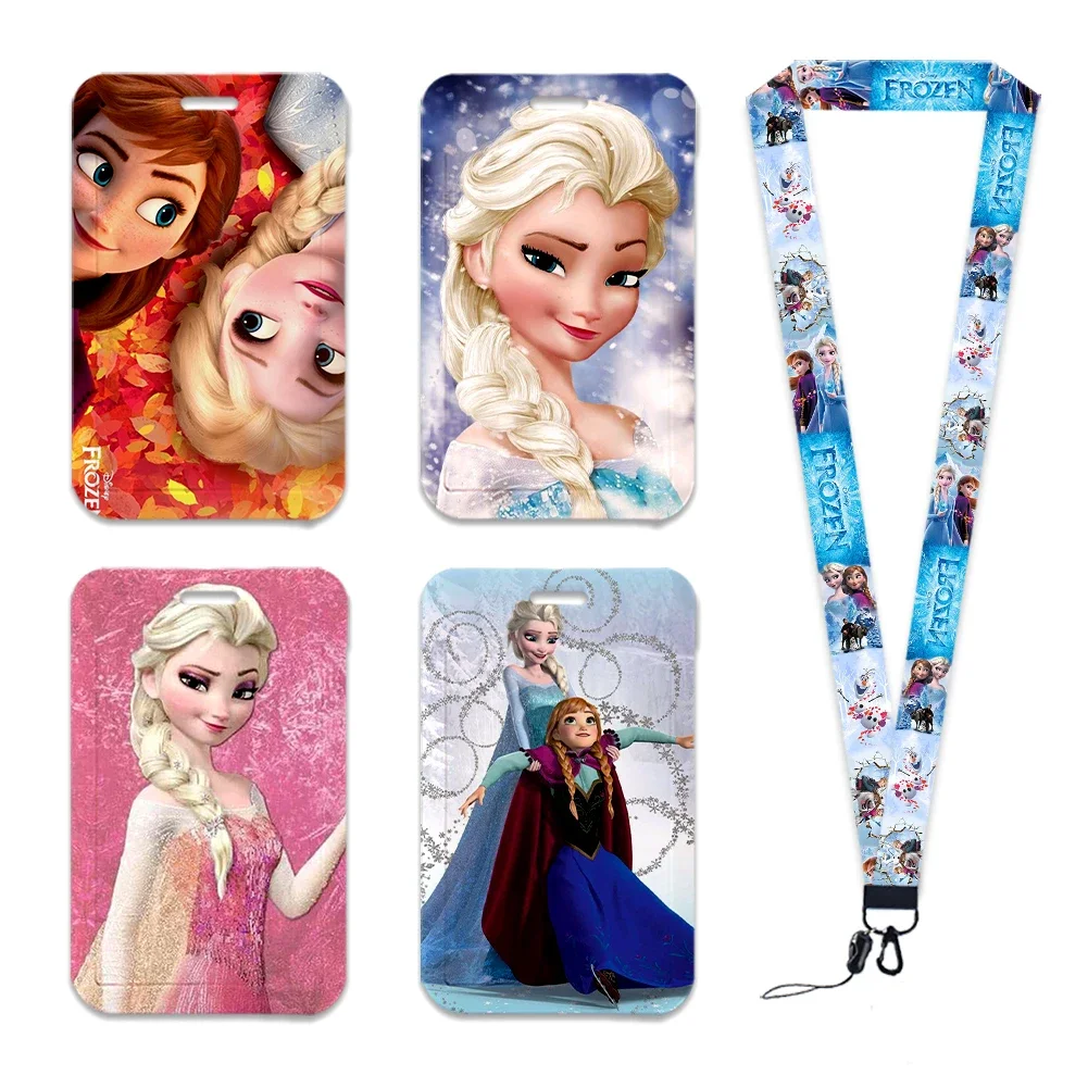 Frozen Anna Elsa Credential Holder Lanyard Voor Sleutel Schattige Nek Riem Kaart Id Badge Houder Sleutelhanger Accessoires Groothandel