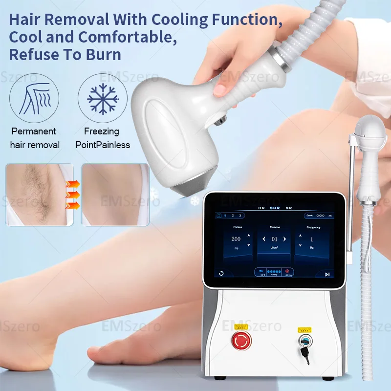 Painless and Permanent 808 Diode Laser Hair Removal Machine Portable ice platinum 3 wavelengths body hair removal equipment